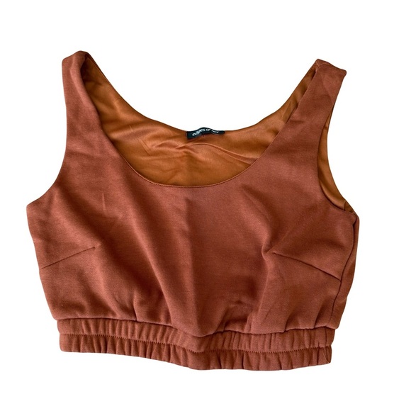 Ribbed Crop Top and Cargo Jogger Set Brown Medium - Picture 11 of 14